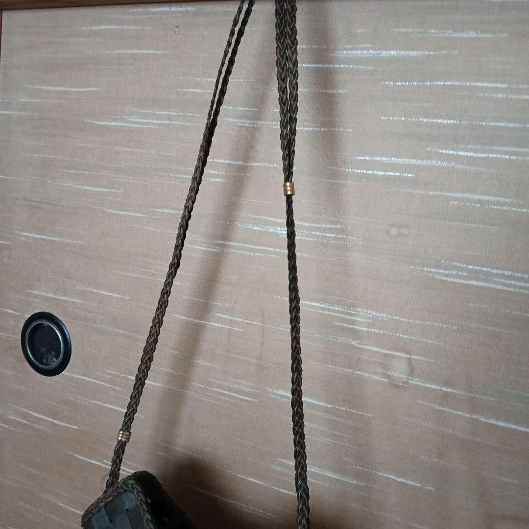 ハート型かごバッグ ダークブラウン