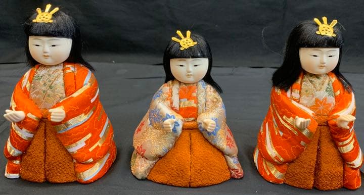 木目込み人形 15人揃い 25号　親王 水色　エボシ