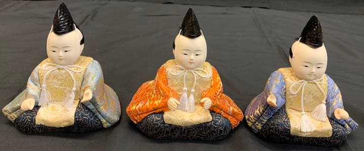 木目込み人形 15人揃い 25号　親王 水色　エボシ