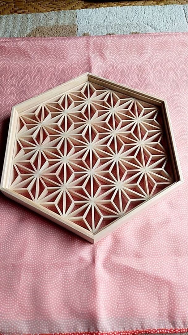 組子細工　麻の葉紋様　壁掛け(8角形)