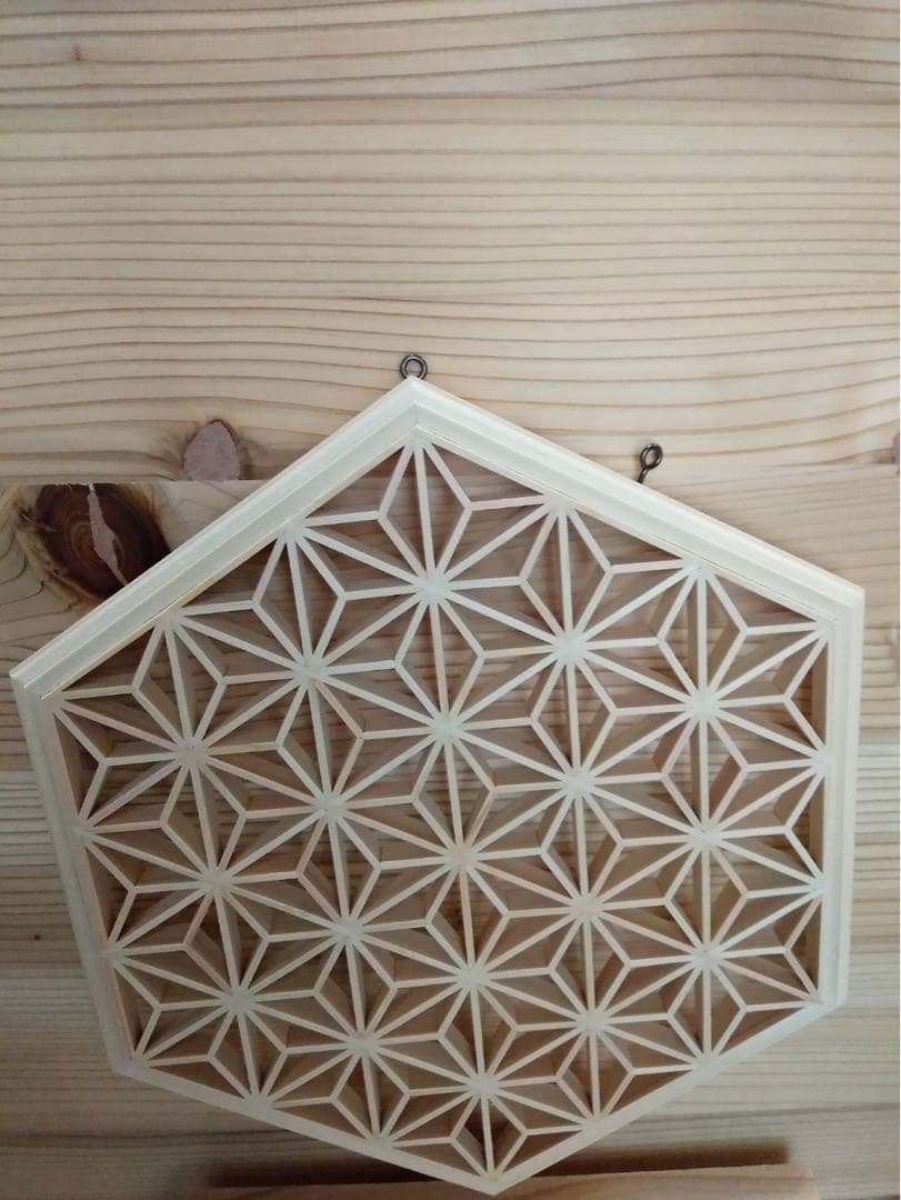 組子細工　麻の葉紋様　壁掛け(8角形)