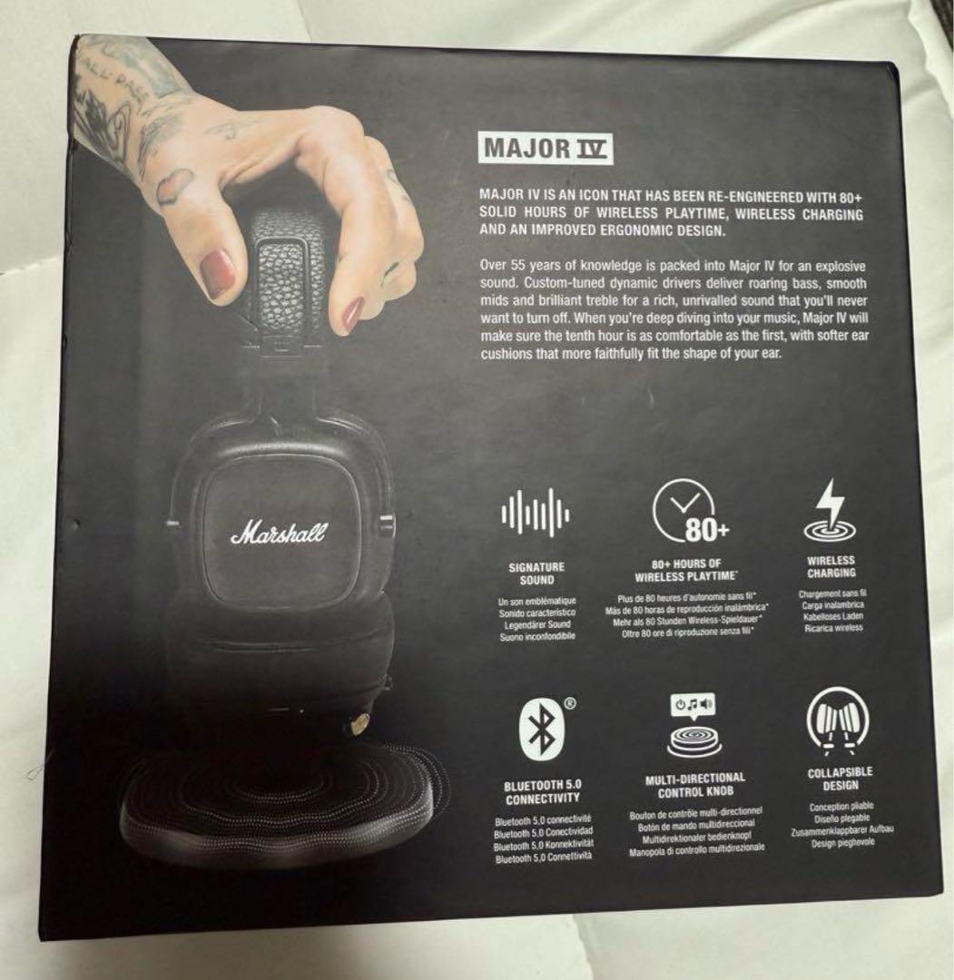 マーシャル MAJOR IV 4 ワイヤレス ヘッドフォン ブラック