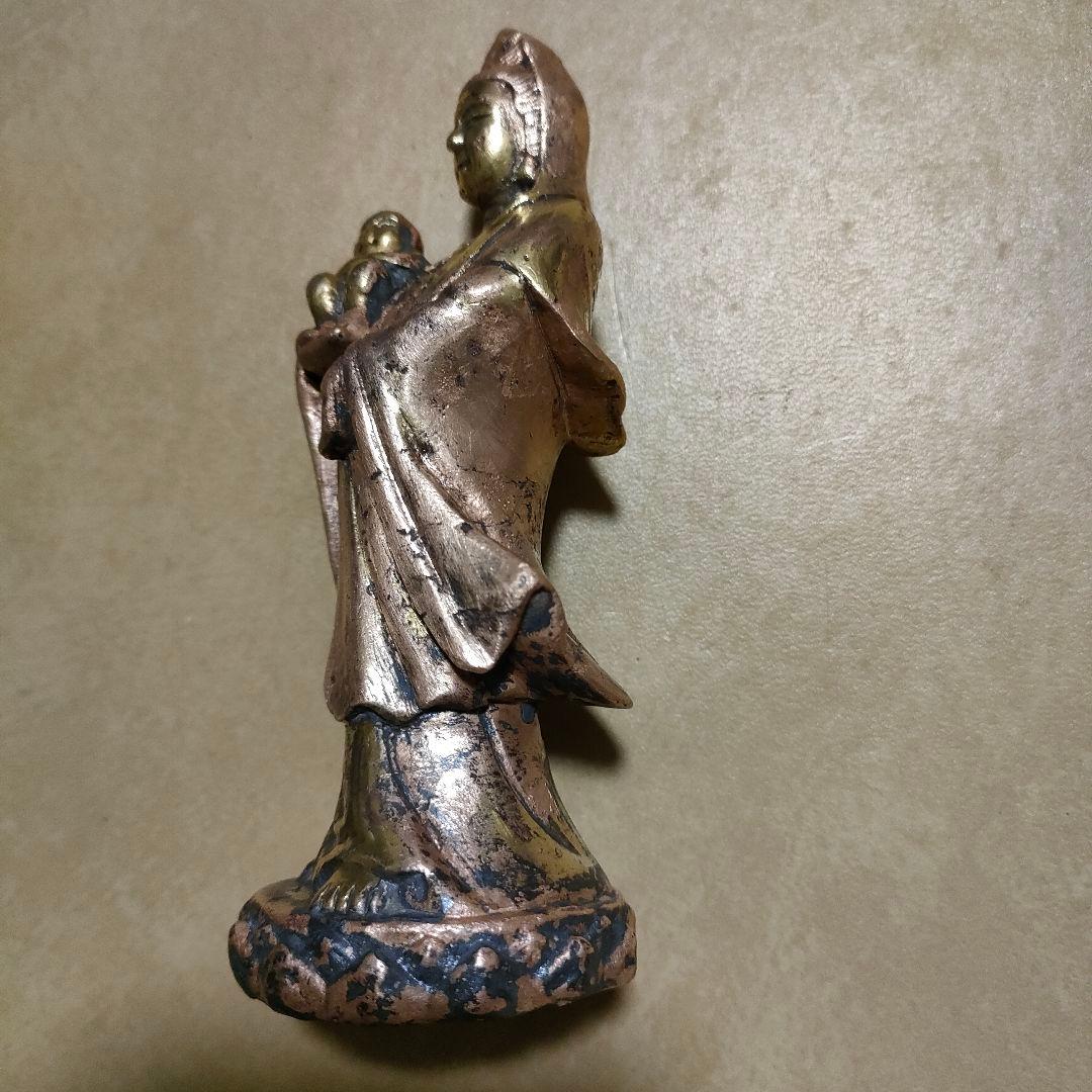 子供を抱いた観音様　慈母観音　時代物　骨董アンティーク　マリア観音No.183