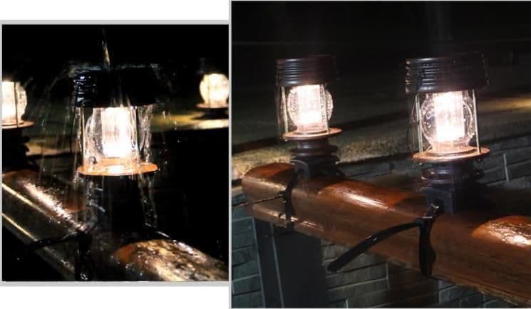 バンドタイプ(4個セット, 暖色) ランタン ソーラー 屋外 ソーラーライト8