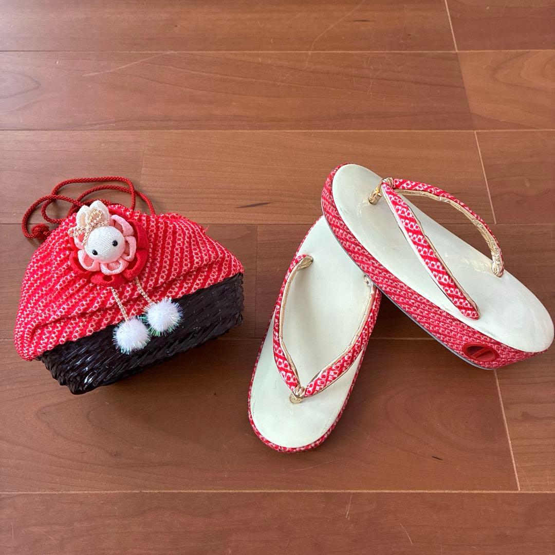 七五三 3歳 着物 アンティーク 丸菊紋に亀甲吉兆図 着物 長襦袢 被布 セット