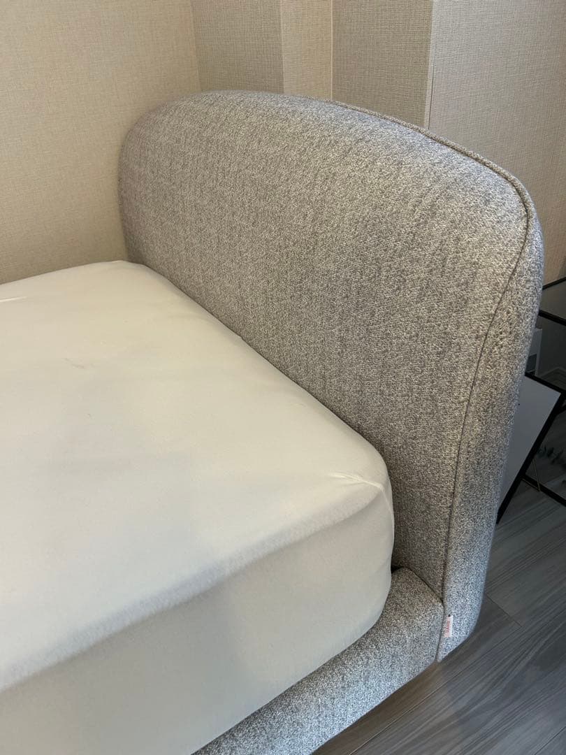 シングルサイズ ベッド ファブリックヘッドボード