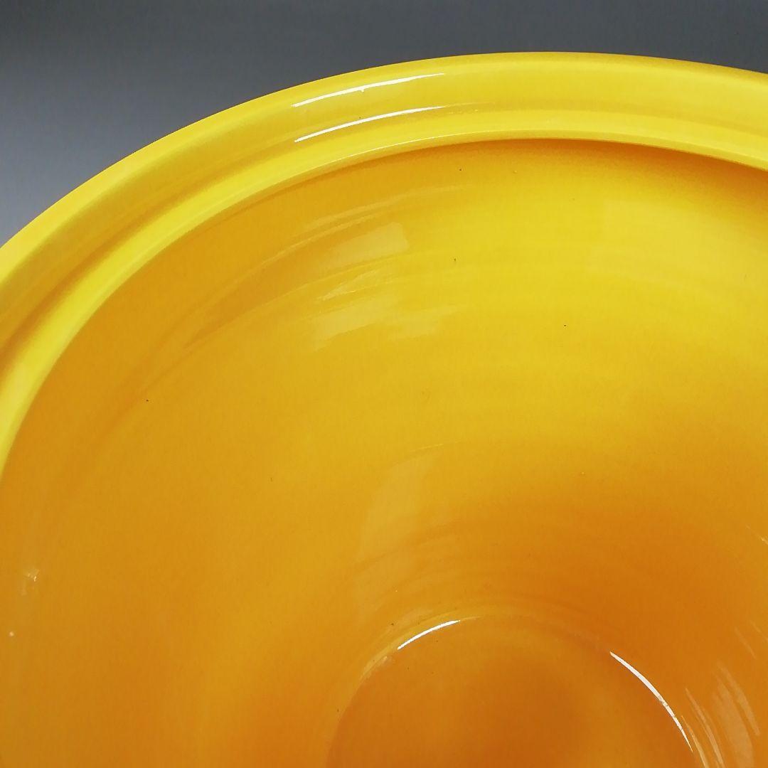 Ｗ２６２　水指　『黄交趾　末広』『叶松谷 造』　共箱　茶道具