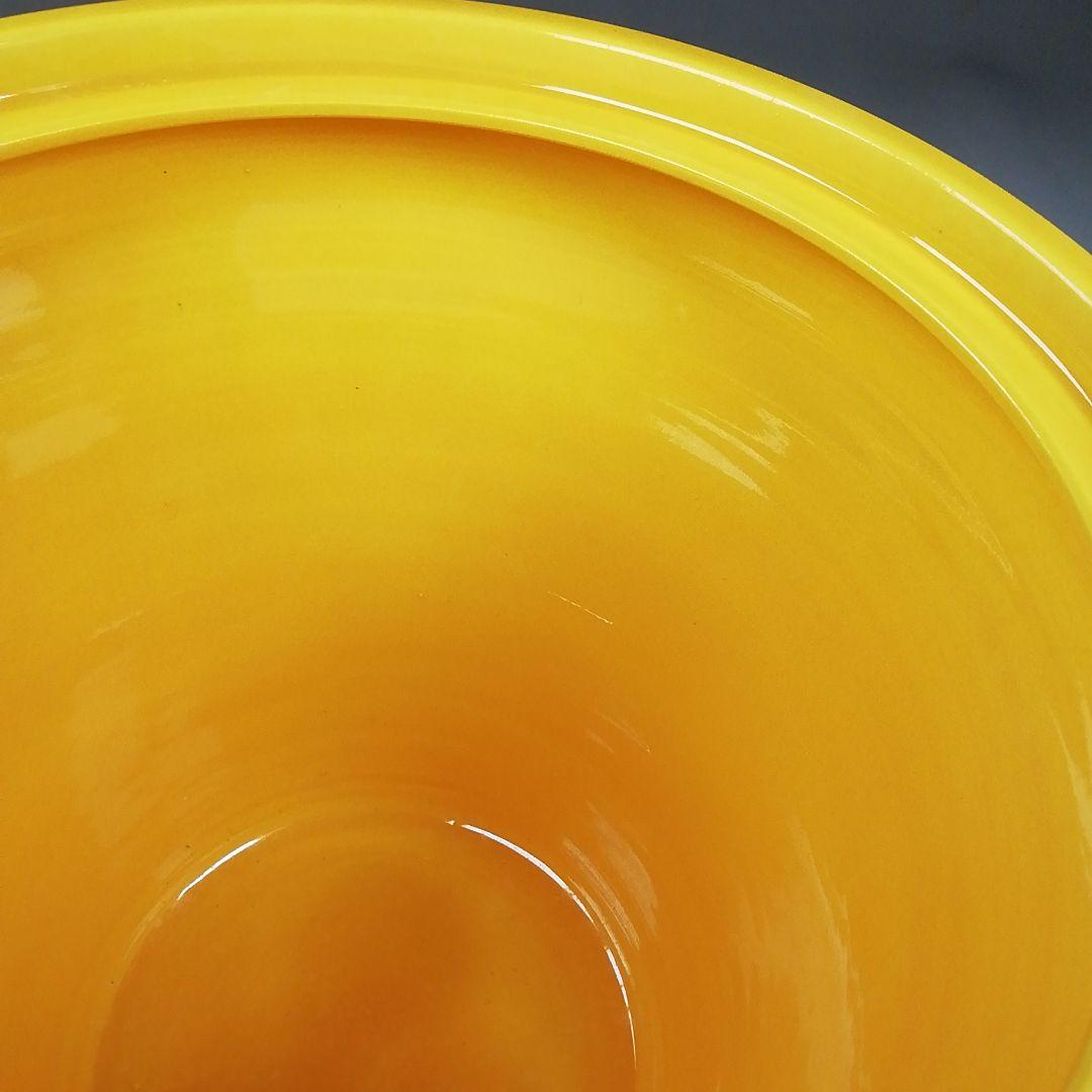 Ｗ２６２　水指　『黄交趾　末広』『叶松谷 造』　共箱　茶道具