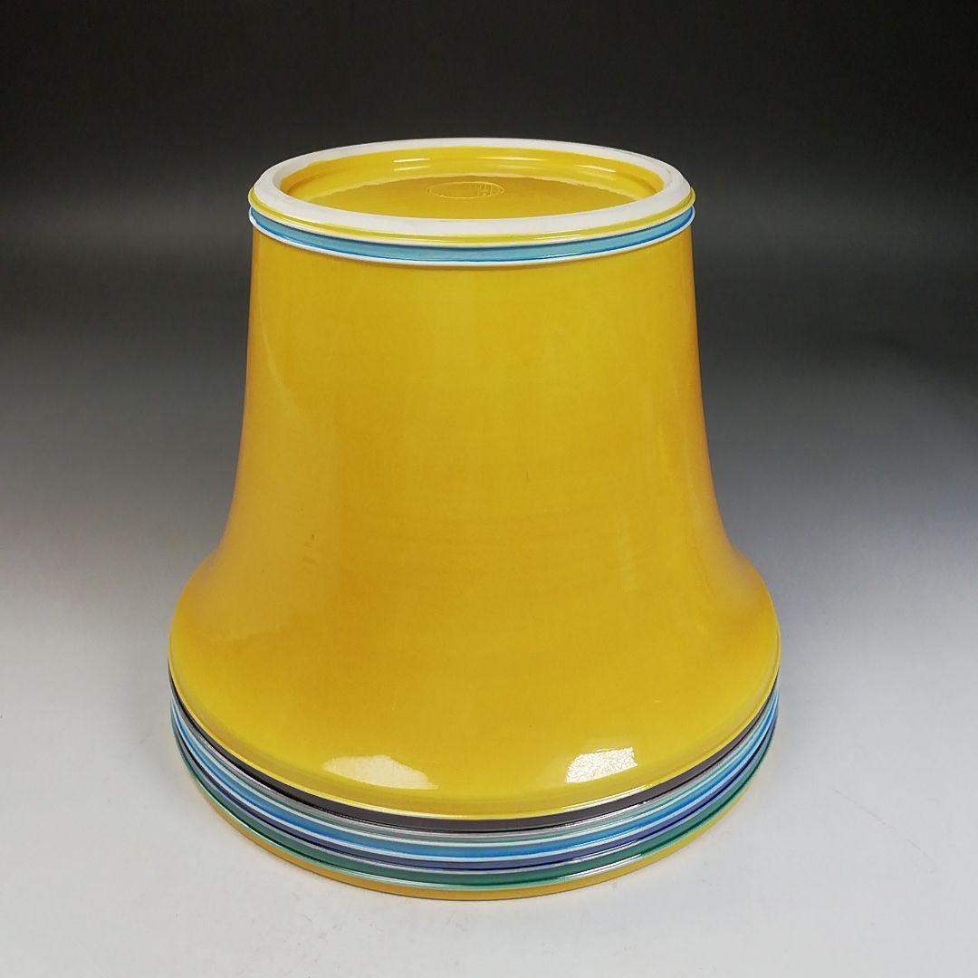 Ｗ２６２　水指　『黄交趾　末広』『叶松谷 造』　共箱　茶道具