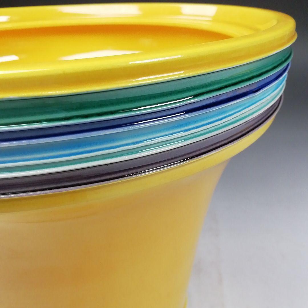 Ｗ２６２　水指　『黄交趾　末広』『叶松谷 造』　共箱　茶道具