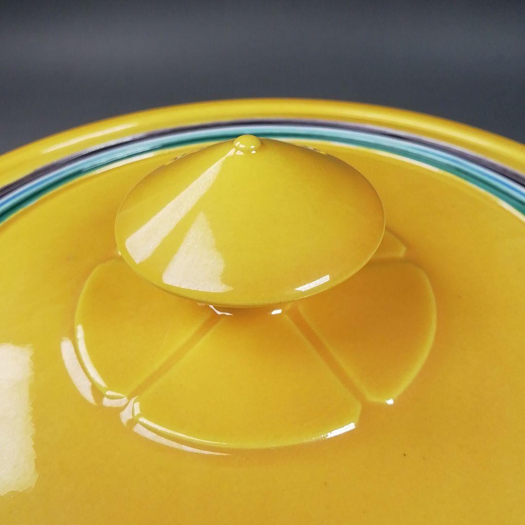 Ｗ２６２　水指　『黄交趾　末広』『叶松谷 造』　共箱　茶道具