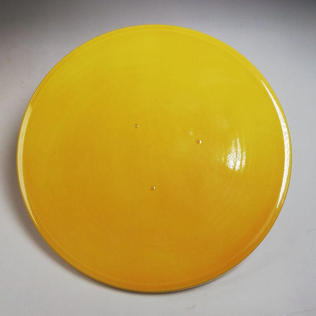 Ｗ２６２　水指　『黄交趾　末広』『叶松谷 造』　共箱　茶道具