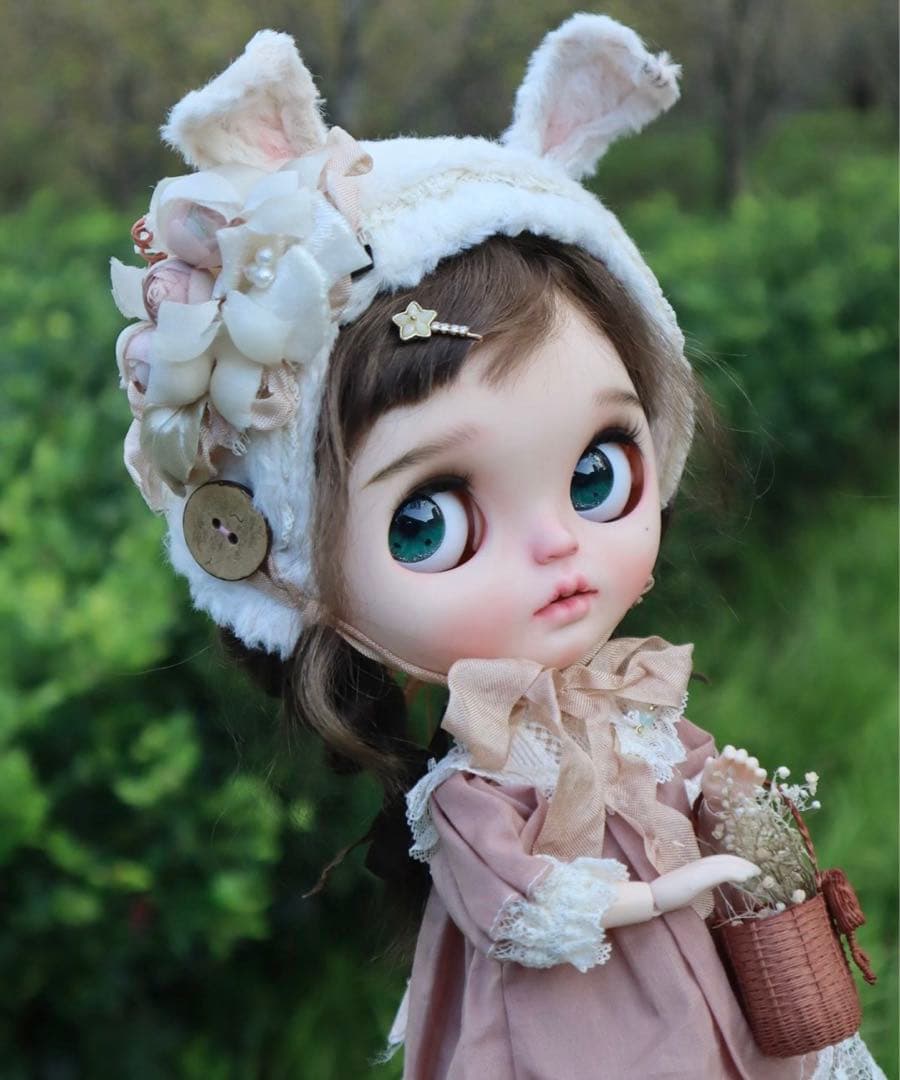 カスタムブライス 海外作家様 花兎 かわいい 兎顔 ナチュラルメイク