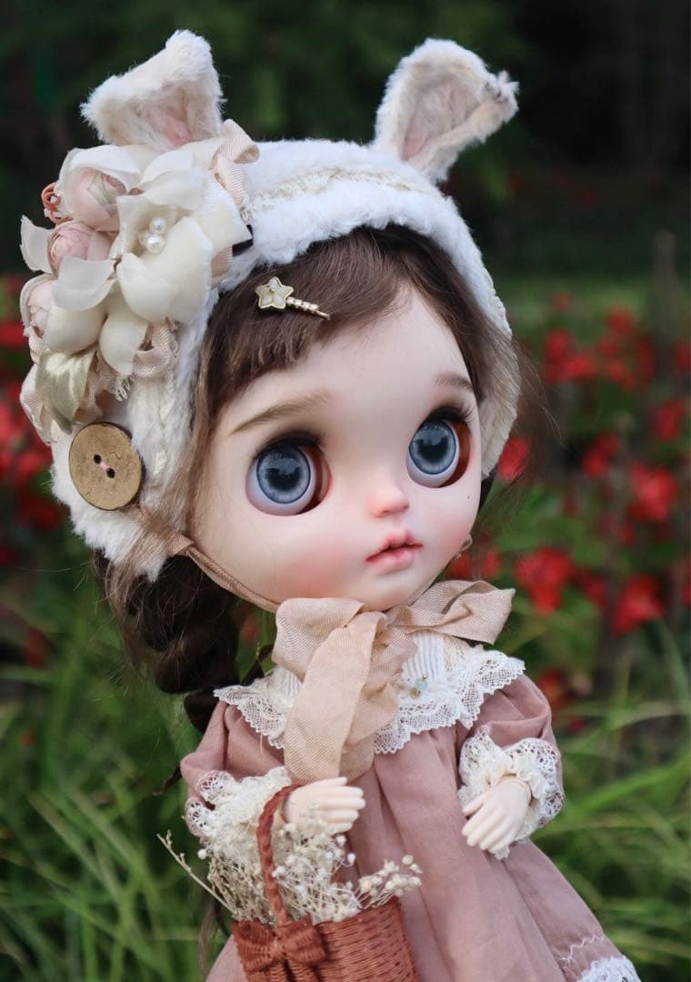 カスタムブライス 海外作家様 花兎 かわいい 兎顔 ナチュラルメイク