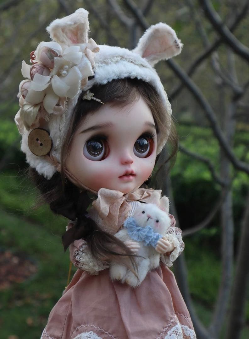 カスタムブライス 海外作家様 花兎 かわいい 兎顔 ナチュラルメイク