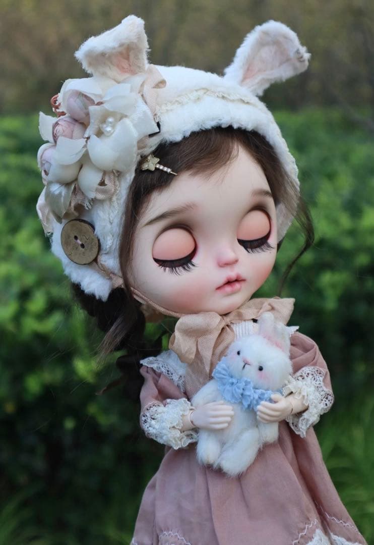 カスタムブライス 海外作家様 花兎 かわいい 兎顔 ナチュラルメイク
