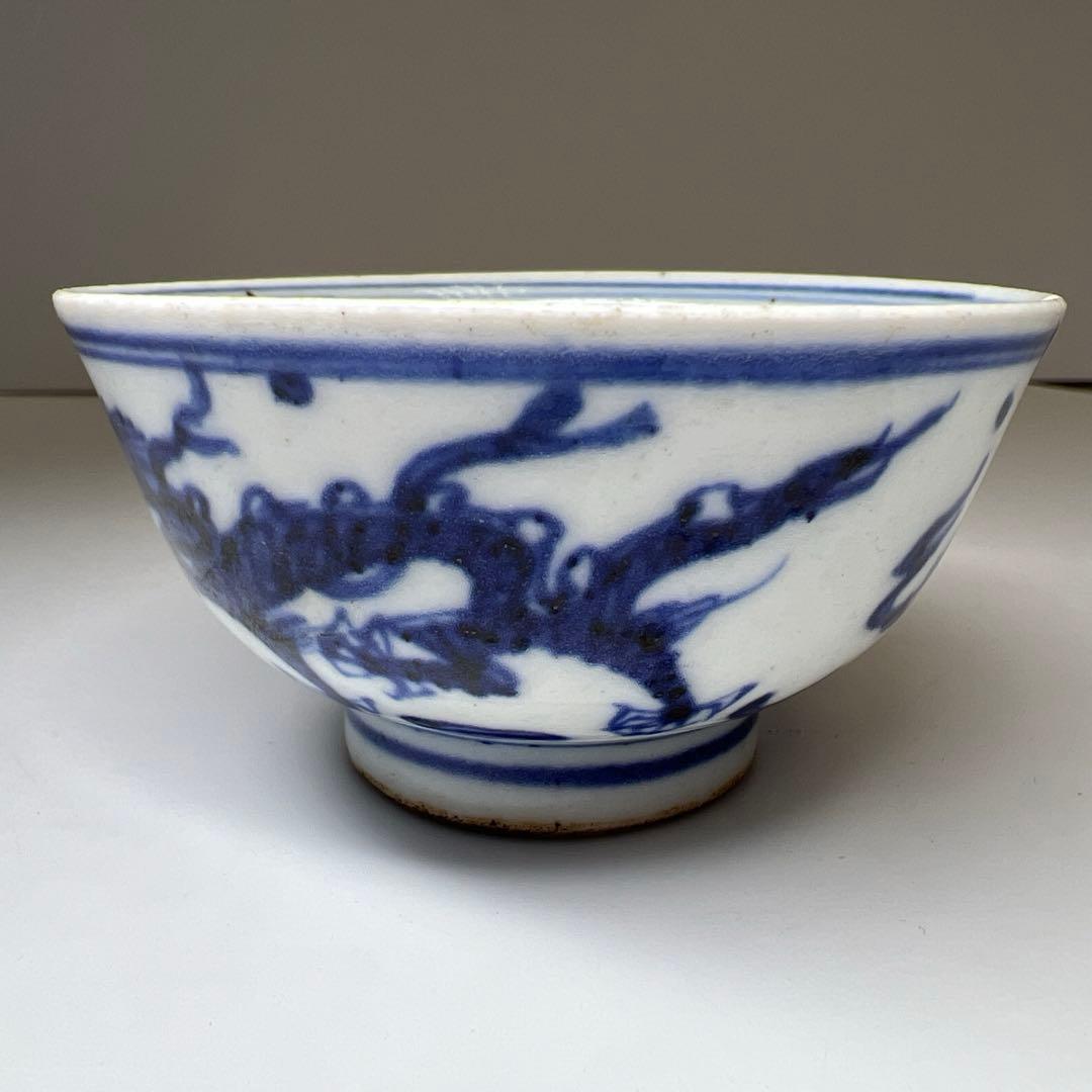 中国明時代　大明嘉靖年製　青花小鉢　口径約8㎝　東Y8-0306☆2Fタルオル