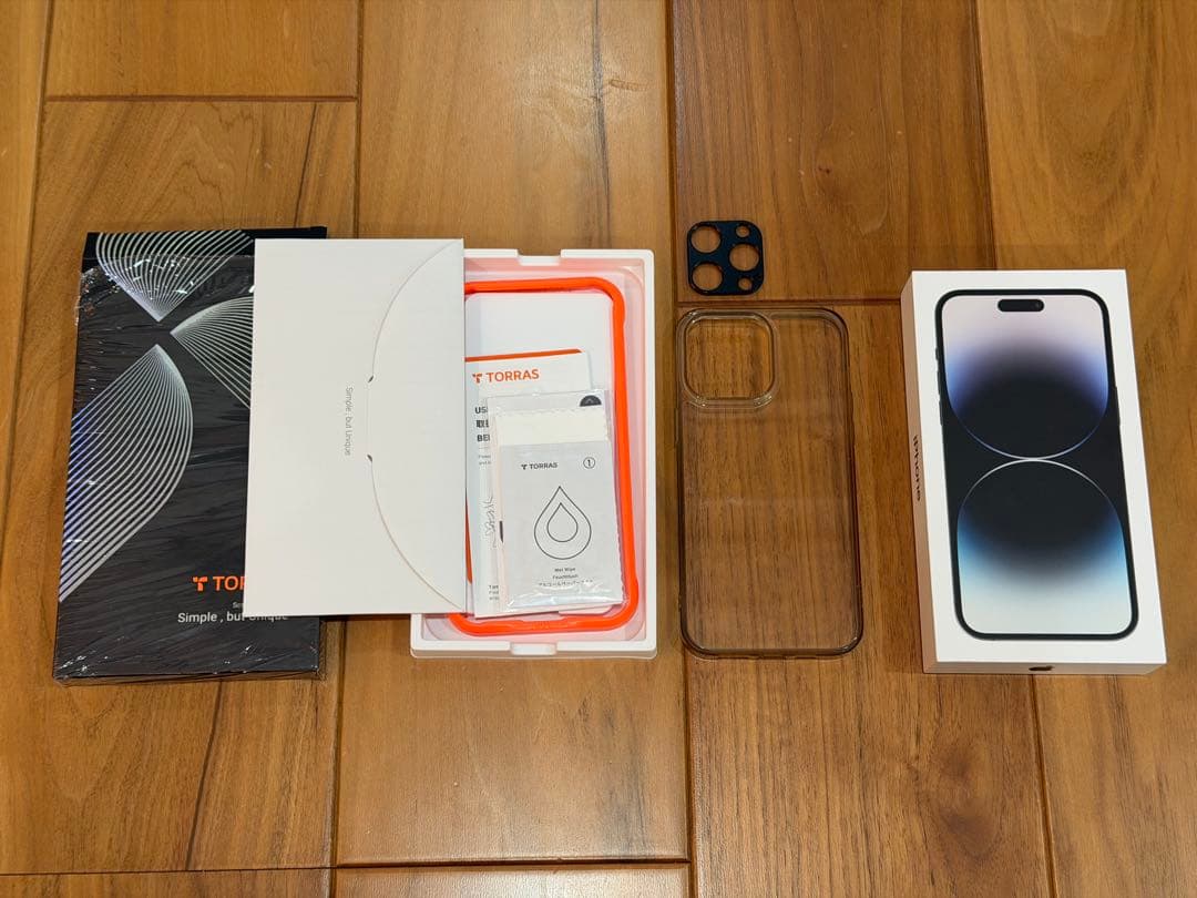 美品 iPhone14 pro max 128GB ブラック本体　ケースガラス付