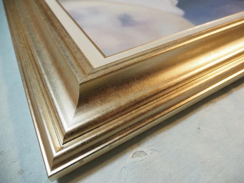 おばけさん油絵 人物　　東郷青児【きれいな帽子】手描き　額付き F6