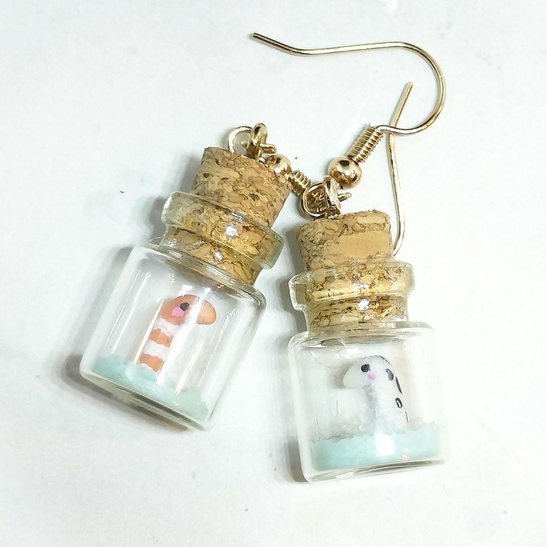 瓶詰め　チンアナゴとニシキアナゴピアス