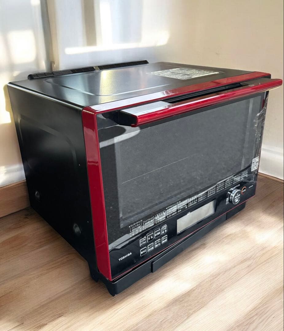 美品✨東芝 石窯ドーム ER-PD3000(R) 角皿2枚 網付 オーブンレンジ