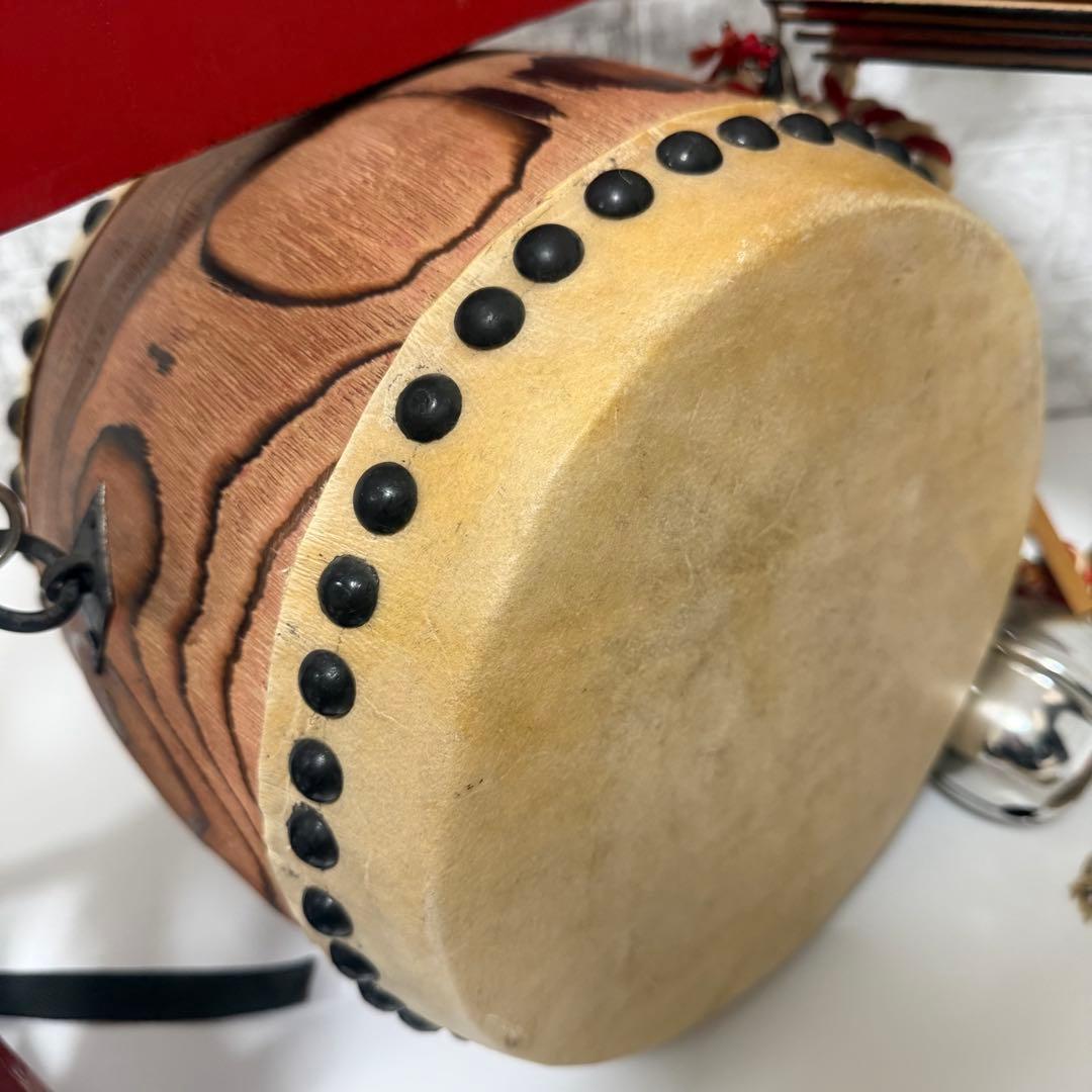 本格フルセット　自作 ちんどん太鼓 傘・提灯・鈴付き 和楽器 チンドン屋 縁起物