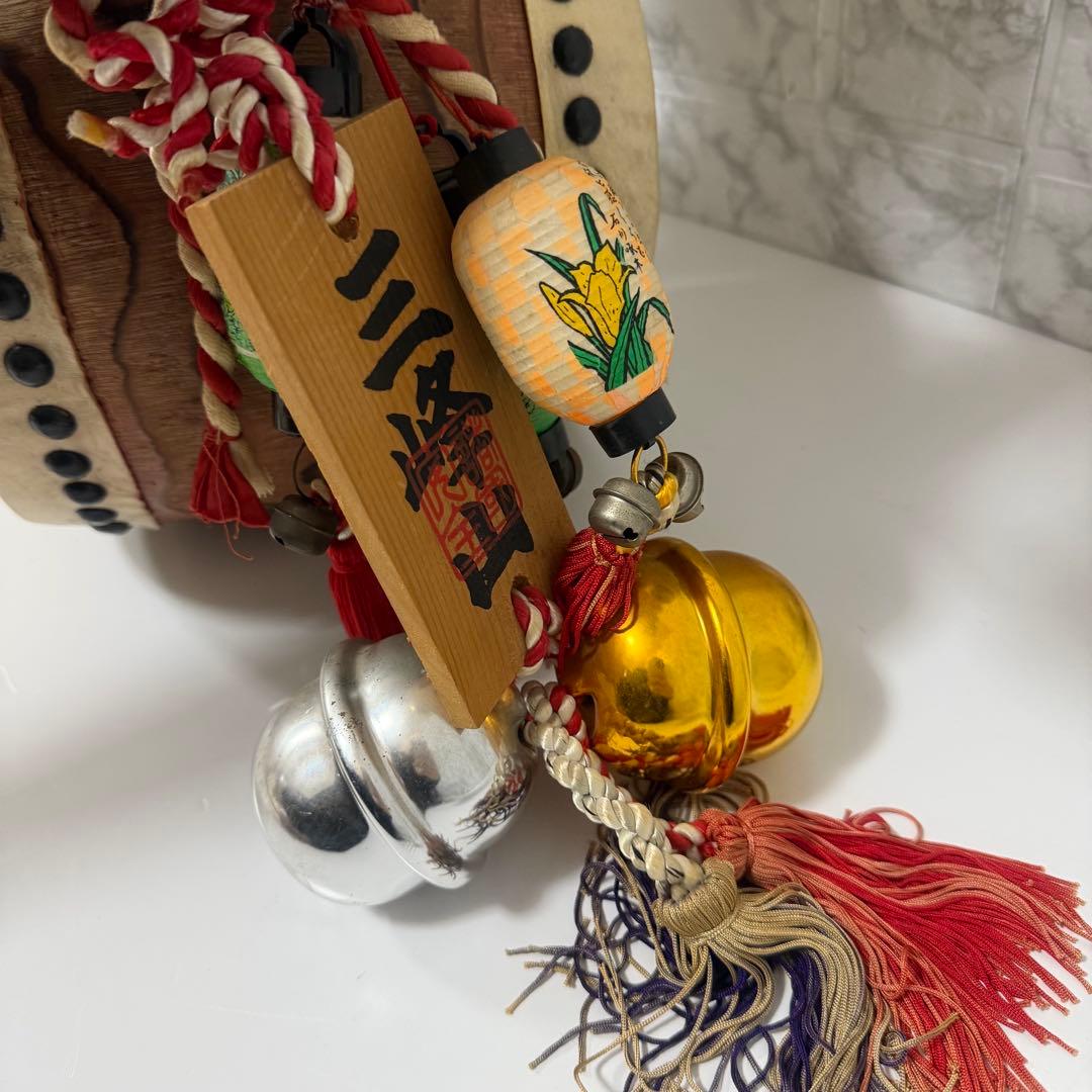 本格フルセット　自作 ちんどん太鼓 傘・提灯・鈴付き 和楽器 チンドン屋 縁起物