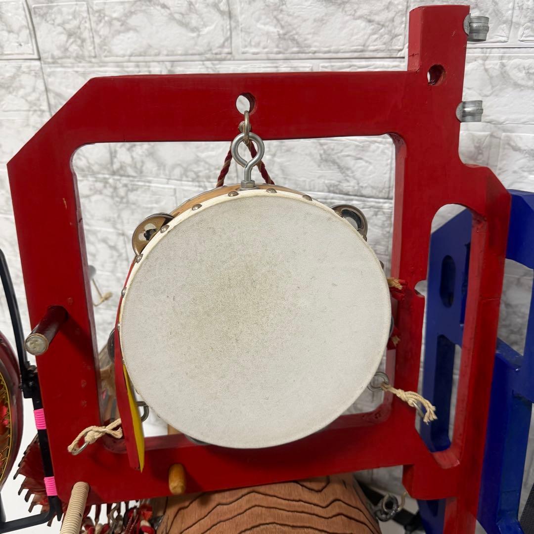 本格フルセット　自作 ちんどん太鼓 傘・提灯・鈴付き 和楽器 チンドン屋 縁起物