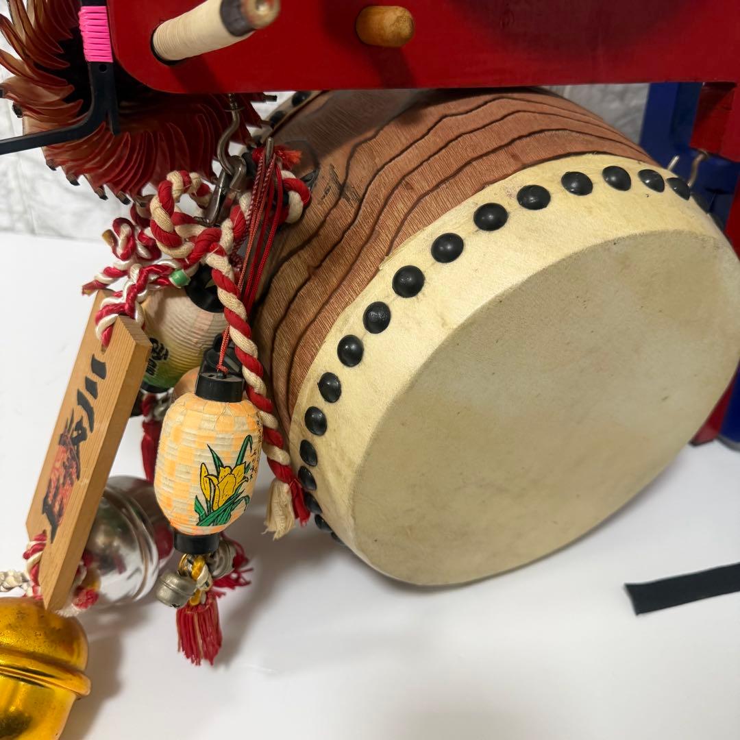 本格フルセット　自作 ちんどん太鼓 傘・提灯・鈴付き 和楽器 チンドン屋 縁起物