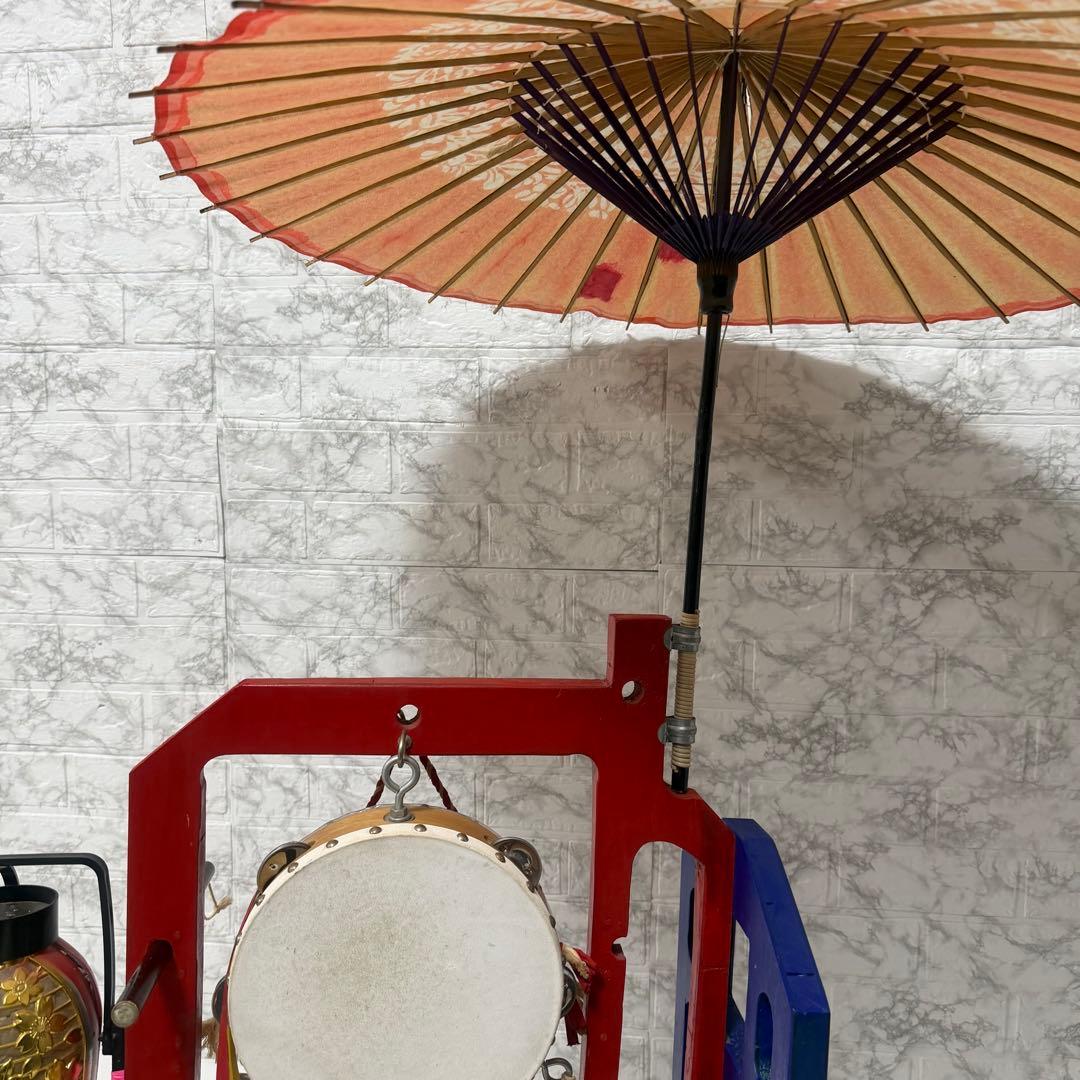 本格フルセット　自作 ちんどん太鼓 傘・提灯・鈴付き 和楽器 チンドン屋 縁起物