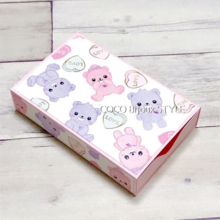 ふわもこちゃんピンク×ホワイト♡簡易的シーリングスタンプ収納ボックス❤︎