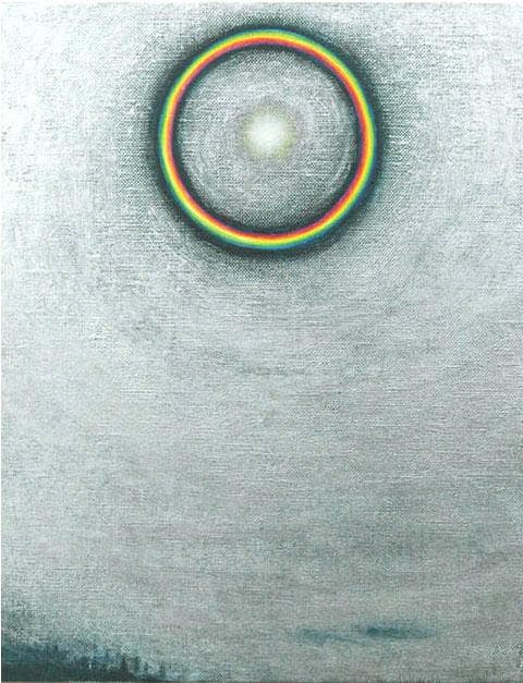 油絵 菅家令子 絵 絵画インテリア額付(黒) F3-S102023 風景祈り希望