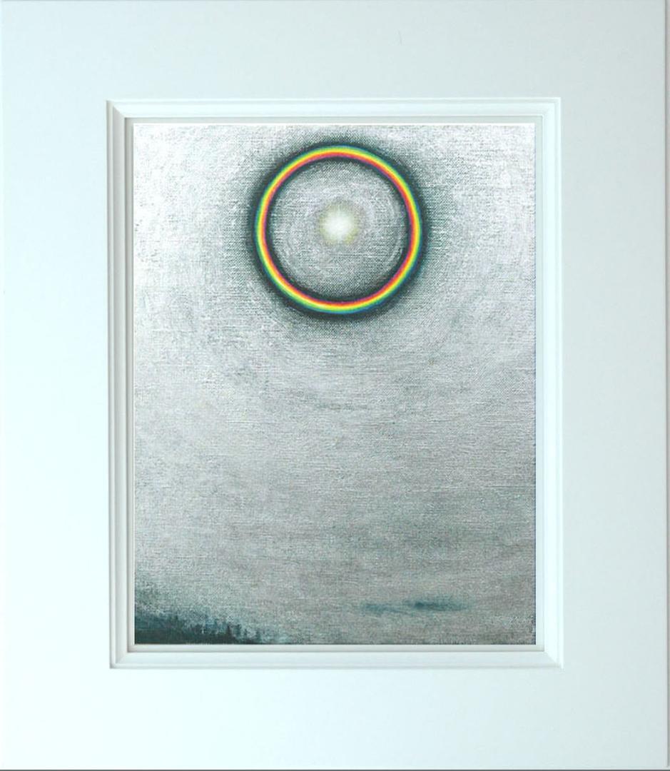 油絵 菅家令子 絵 絵画インテリア額付(黒) F3-S102023 風景祈り希望