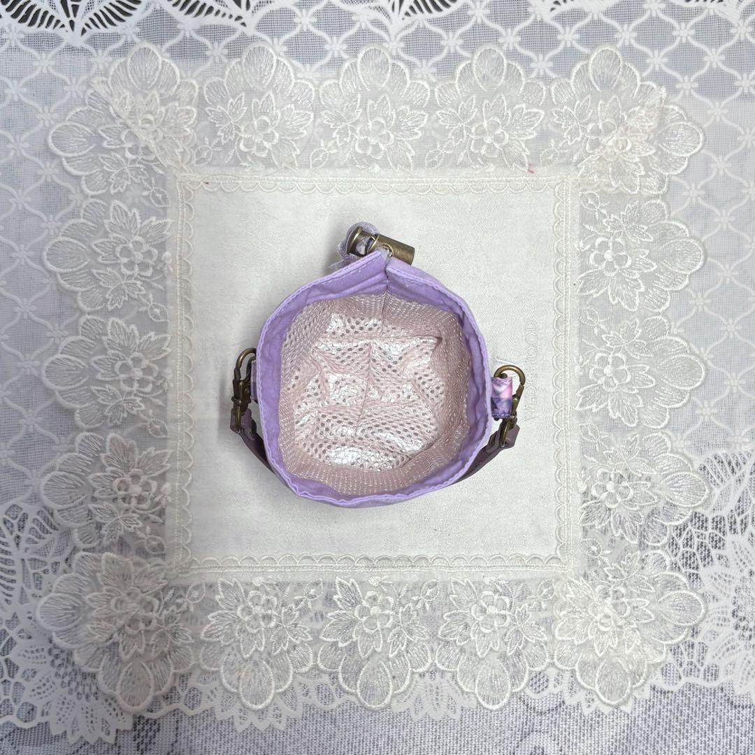 ペットボトルカバー　ミニ　リバティアーカイブギンガム/パープル　ハンドメイド