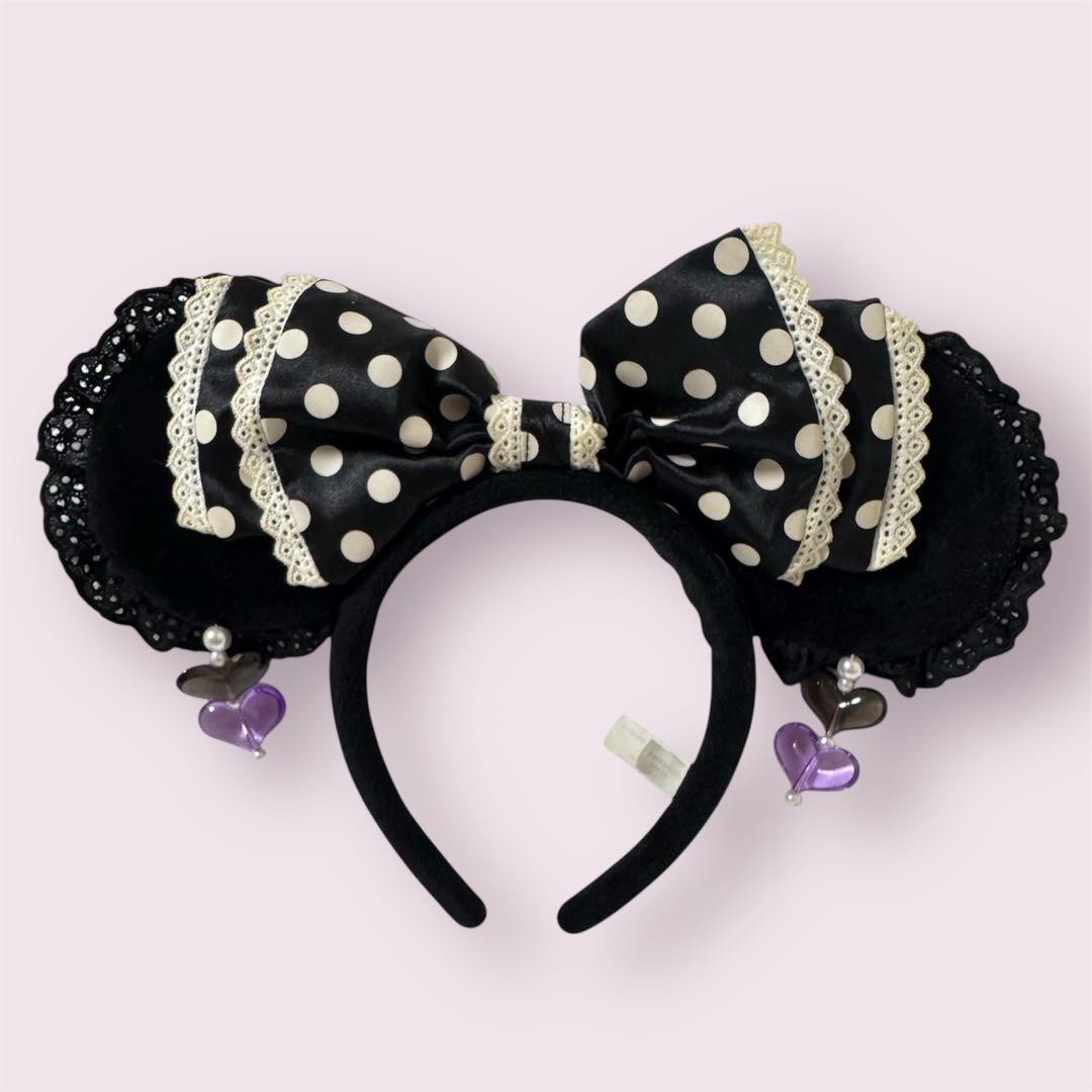 激レア★ディズニー　ミニー リボンカチューシャ レース　イヤリング