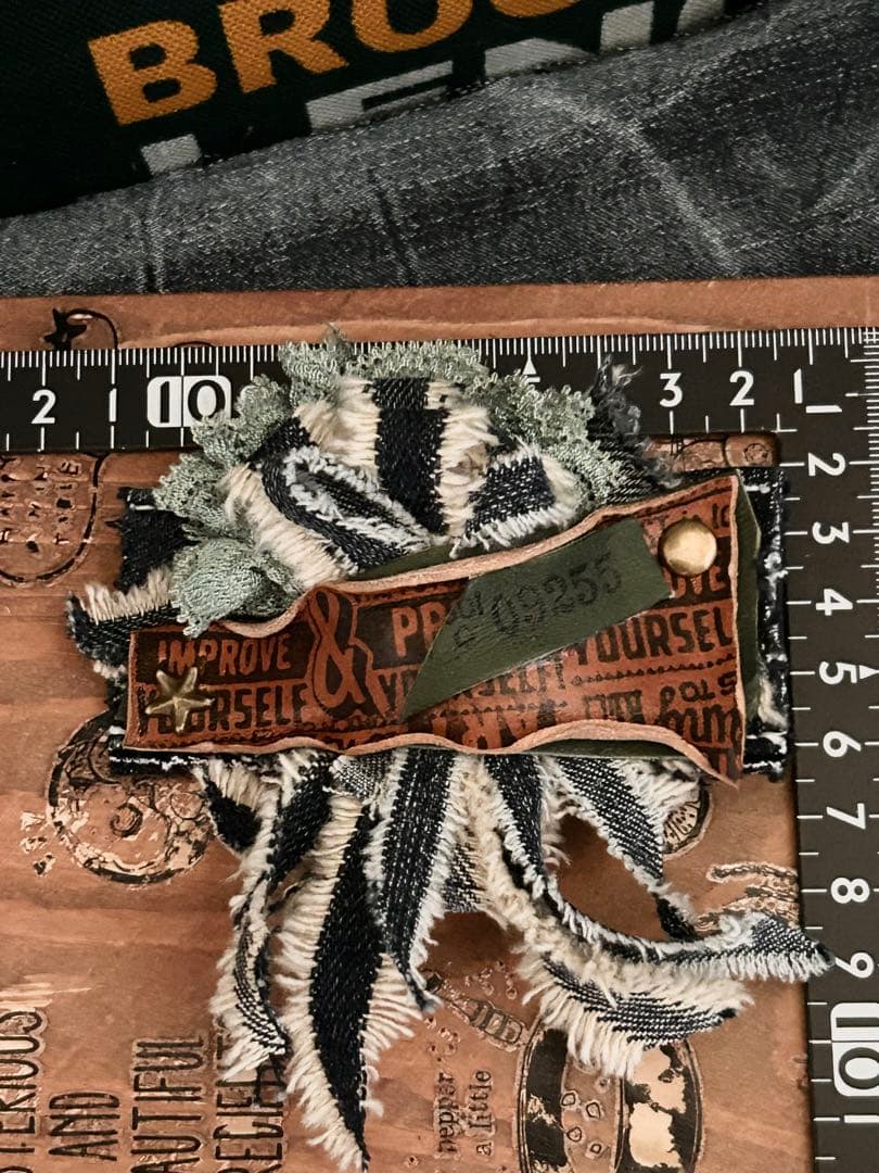 ヘアークリップdenim flowerレース添え　No.413