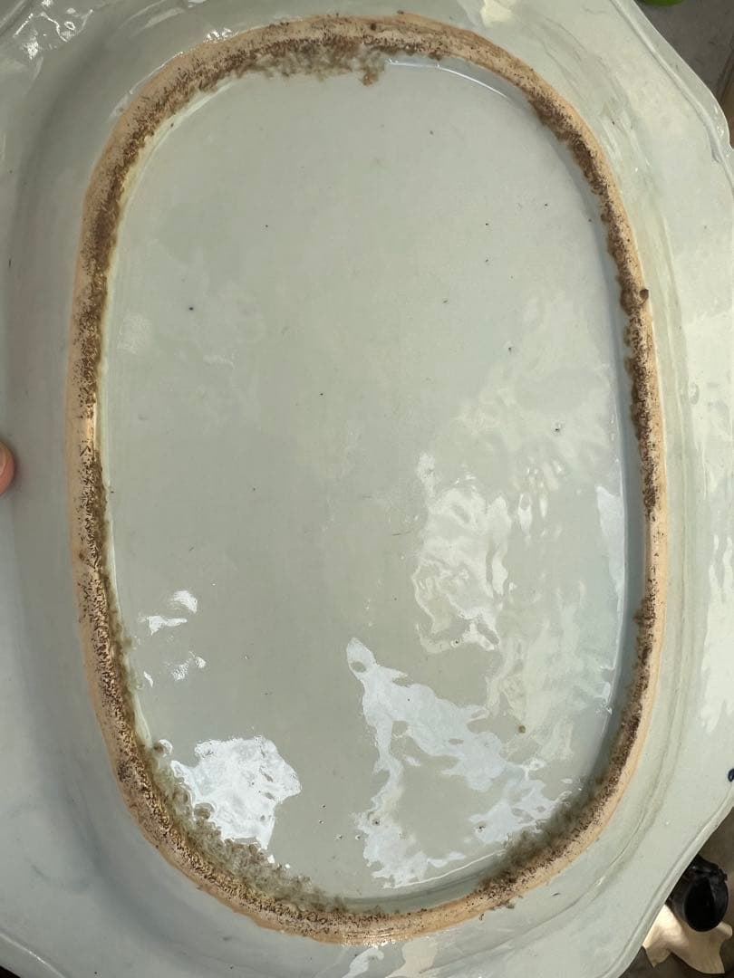 中国清時代骨董の風景画皿　アンティーク