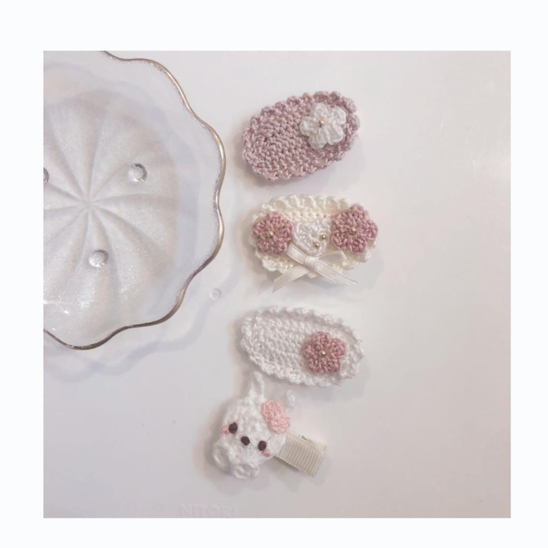 ハンドメイドベビーヘアクリップ  ヘアクリップ