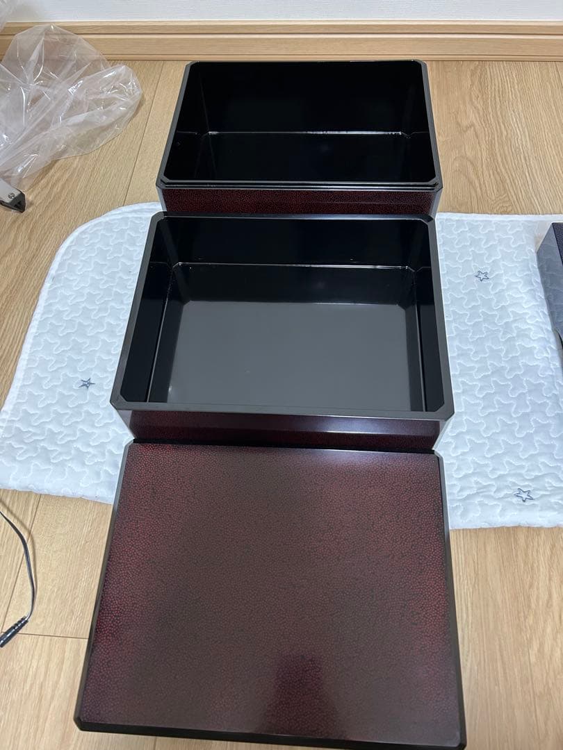 【最終値下げ】津軽塗 七々子塗り 2段重箱