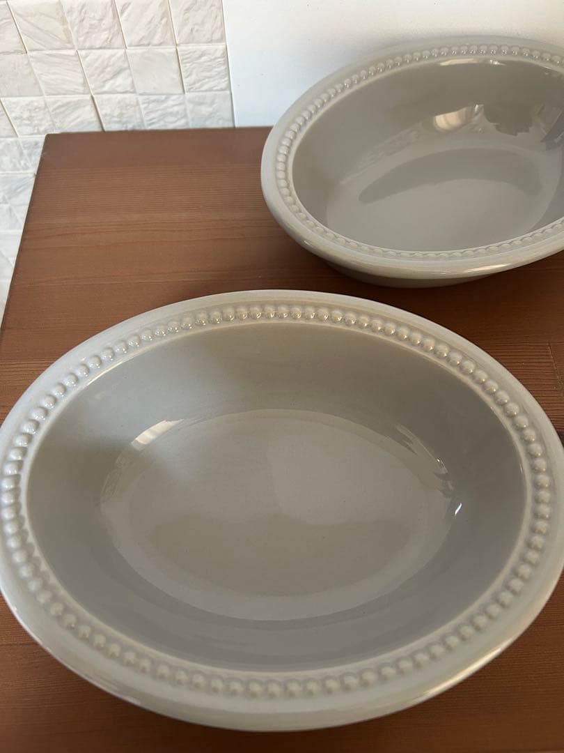 ル・クルーゼ　オーバル　パイディッシュ　メゾンドパリ　ミストグレー☆ペアセット