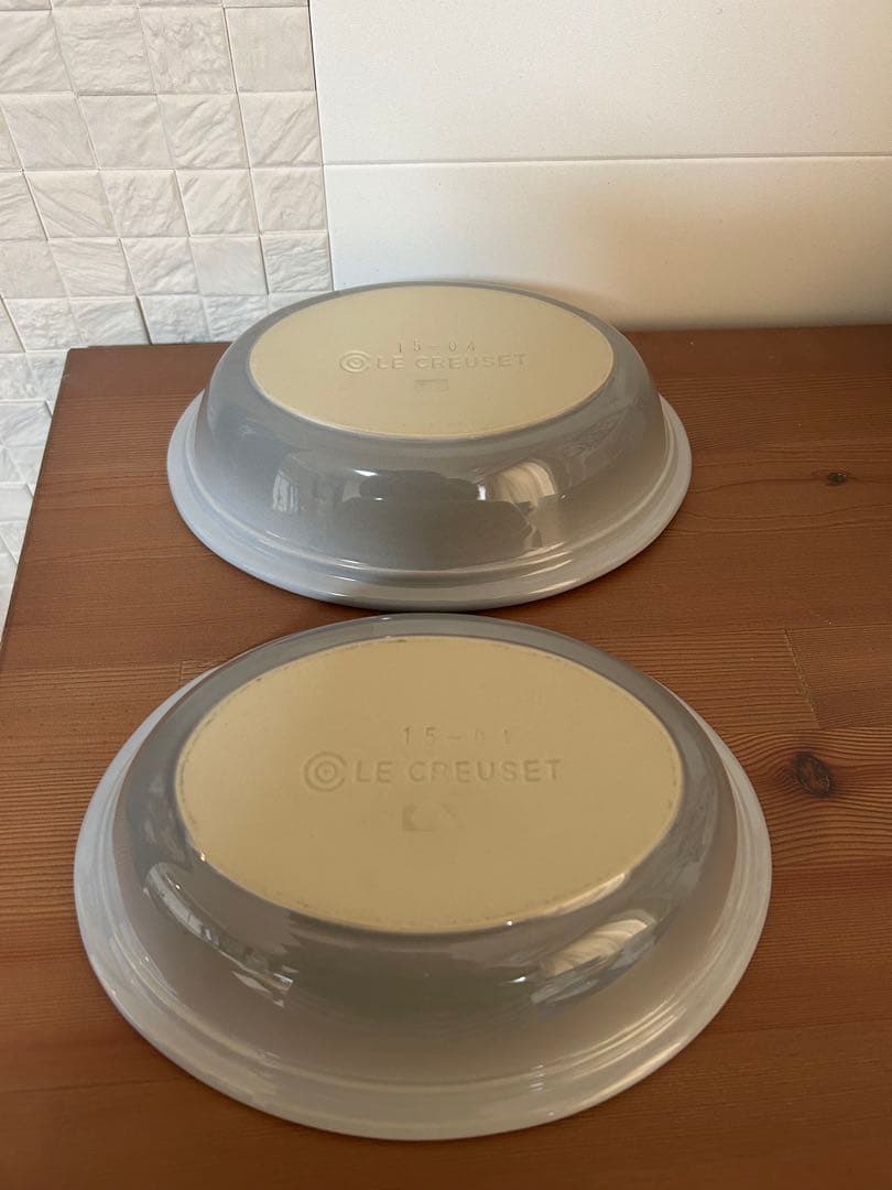 ル・クルーゼ　オーバル　パイディッシュ　メゾンドパリ　ミストグレー☆ペアセット