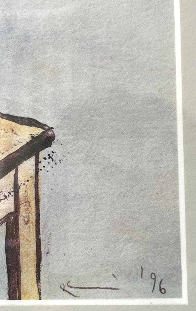 奈良美智ポスター　「勉強中」額縁付き