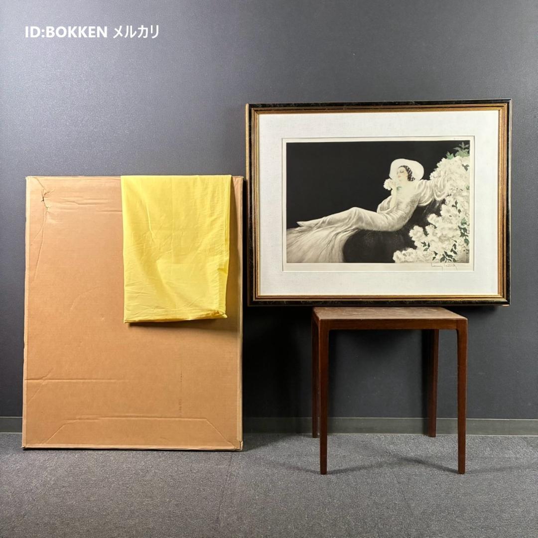 ルイ・イカール「恋の華」銅版画 エッチング 大作 12号大 直筆サイン入り