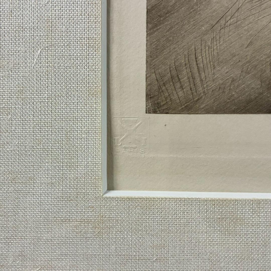 ルイ・イカール「恋の華」銅版画 エッチング 大作 12号大 直筆サイン入り