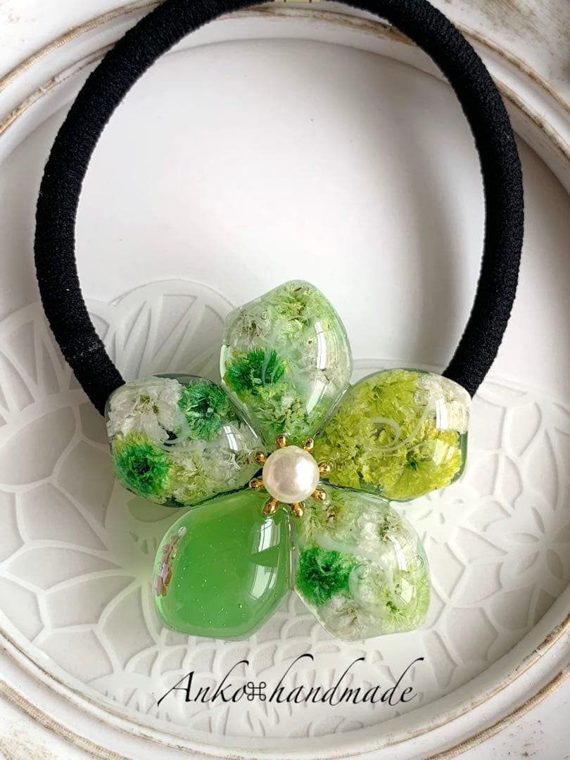 ヘアゴム　レンジ　花