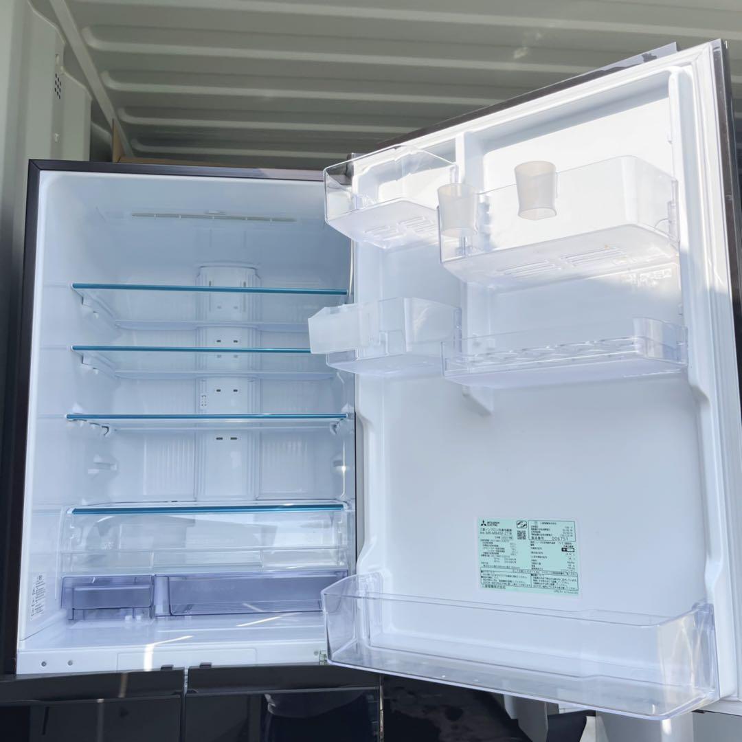 取付無料！三菱チルドルーム搭載おしゃれブラウンインテリア5ドア冷蔵庫！洗濯機