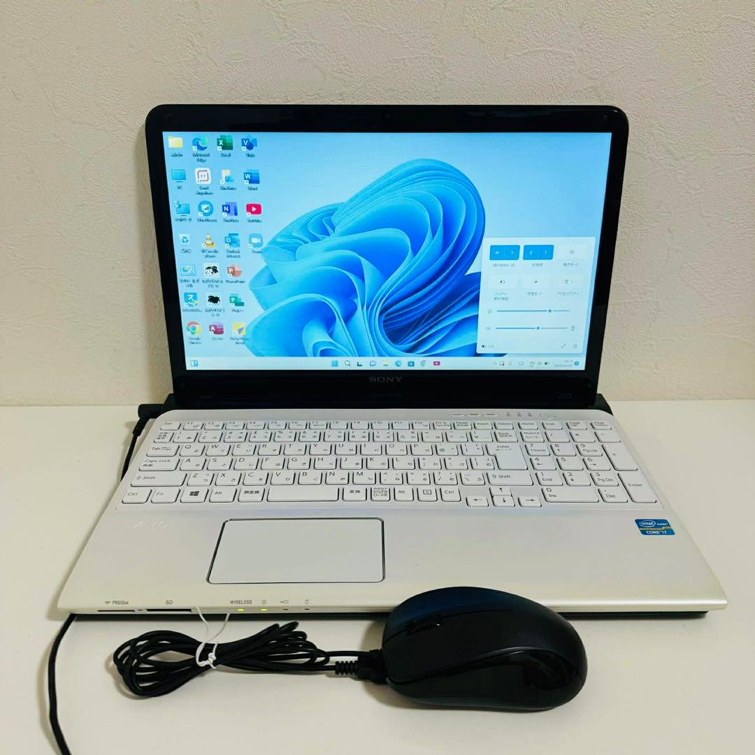 Y213 SonyVaioノートパソコンi7 WEBカメラSSD高速Win11