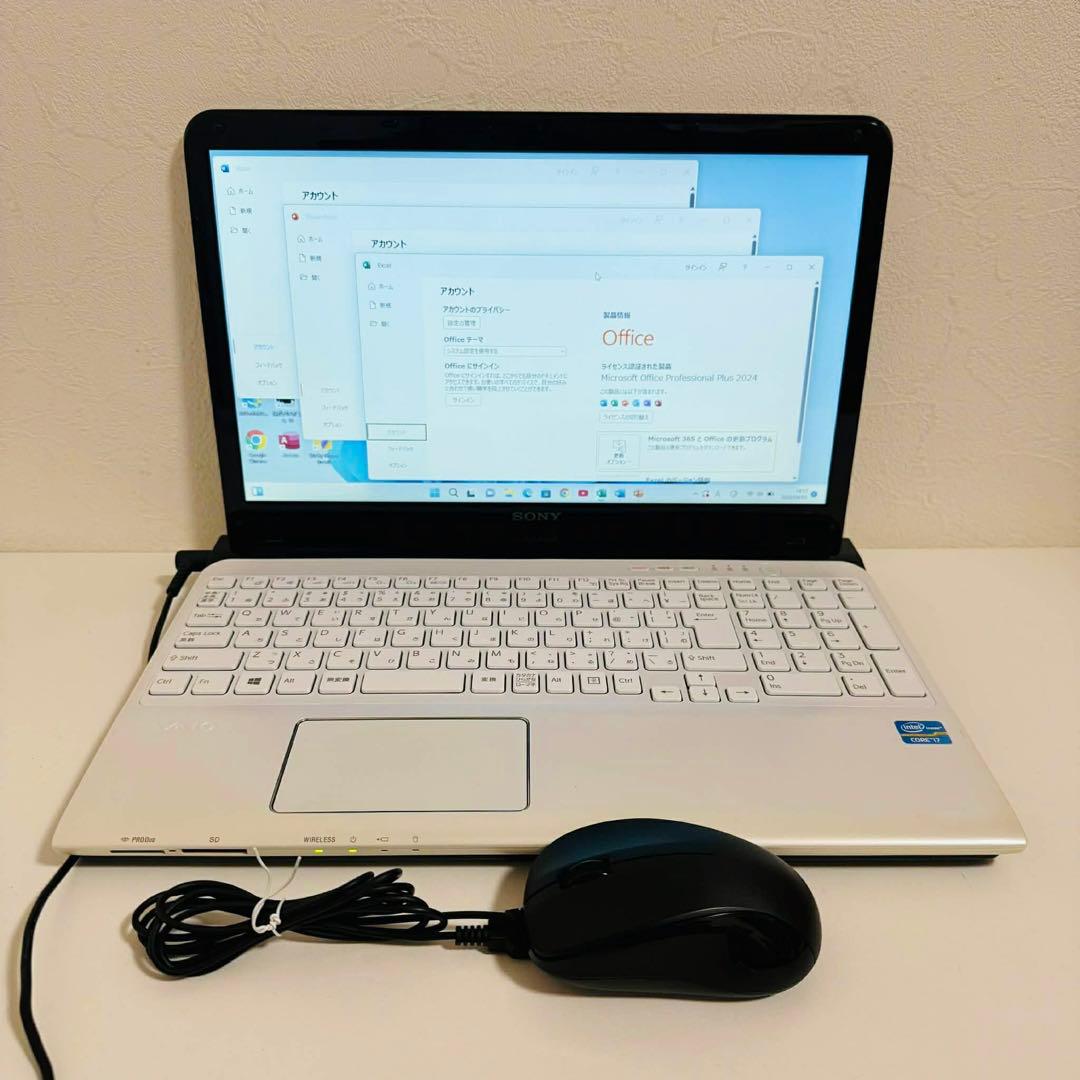 Y213 SonyVaioノートパソコンi7 WEBカメラSSD高速Win11