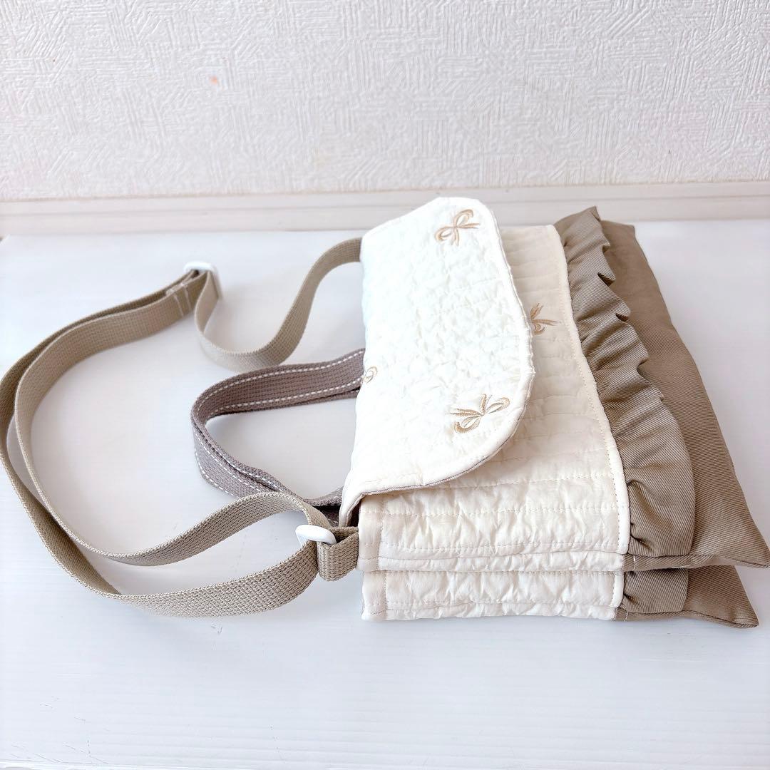 お急ぎ　レッスンバッグ 図書バッグヌビ　リボン刺繍