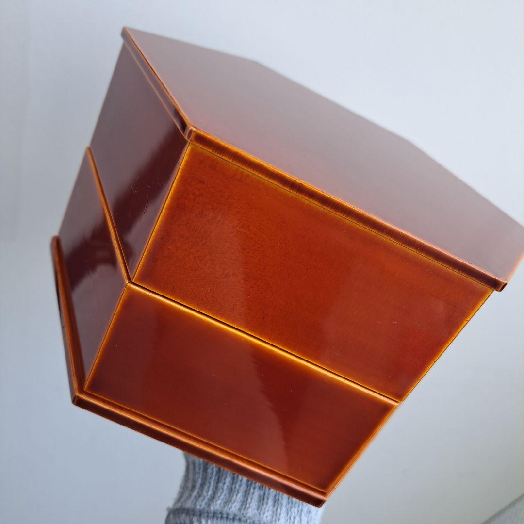 【飛騨春慶塗　六角\"二段重箱】天然木製　長期保管品